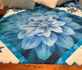 Dream Big digital blue floral panel enhanced color-fastness/definition. This cotton print fabric was perfect for quilting.